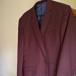 Men's Burgundy Blazer & Pants SET